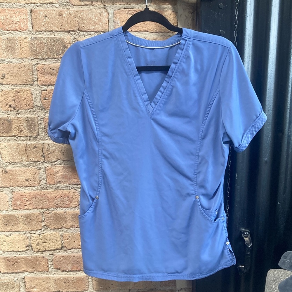 Blue Short Sleeve V-Neck Tee